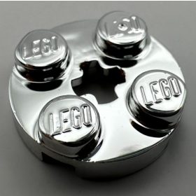   4032 Chrome Silver Plate, Round 2 x 2 with Axle Hole   4032  Custom Chromed by BUBUL