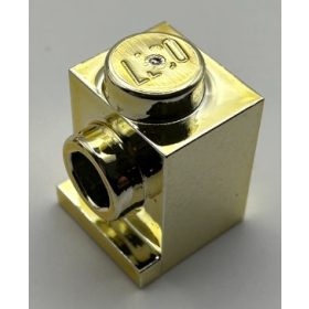  4070 | Chrome Gold Brick, Modified 1 x 1 with Headlight | Custom Chromed by BUBUL