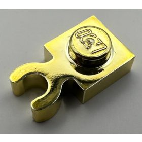   4085, 44860, 60897, 93793 | Chrome Gold Plate, Modified 1 x 1 with Clip Vertical - Type 4 (thick open O clip) | Custom Chromed by Bubul