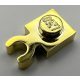 4085, 44860, 60897, 93793 | Chrome Gold Plate, Modified 1 x 1 with Clip Vertical - Type 4 (thick open O clip) | Custom Chromed by Bubul