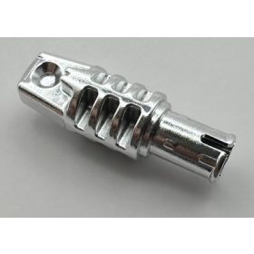   41532, 57697 | Chrome Silver Hinge Cylinder 1 x 3 Locking with 1 Finger and Pin with Round Hole and Friction Ridges on Ends | Custom Chromed by BUBUL