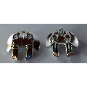   41663 | Chrome Silver Bionicle Weapon 5 x 5 Shield with Dual Round Prongs | Custom Chromed by BUBUL