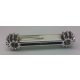 41666 Chrome Silver Technic, Arm 1 x 7 with Gear 9 Tooth Double Bevel Ends  Custom Chromed by Bubul