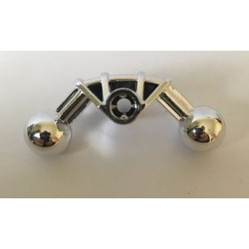   41670 | Chrome Silver Bionicle Ball Joint 4 x 4 x 2 90 Degree with 2 Ball Joints and Axle Hole | Custom Chromed by BUBUL