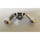 41670 | Chrome Silver Bionicle Ball Joint 4 x 4 x 2 90 Degree with 2 Ball Joints and Axle Hole | Custom Chromed by BUBUL