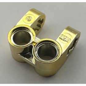   41678 Chrome Gold Technic, Axle and Pin Connector Perpendicular Double Split  Custom chromed by BUBUL