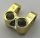 41678 Chrome Gold Technic, Axle and Pin Connector Perpendicular Double Split  Custom chromed by BUBUL