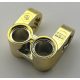 41678 Chrome Gold Technic, Axle and Pin Connector Perpendicular Double Split  Custom chromed by BUBUL
