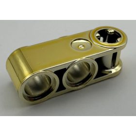   42003 | Chrome Gold Technic, Axle and Pin Connector Perpendicular 3L with 2 Pin Holes | Custom Chromed by BUBUL