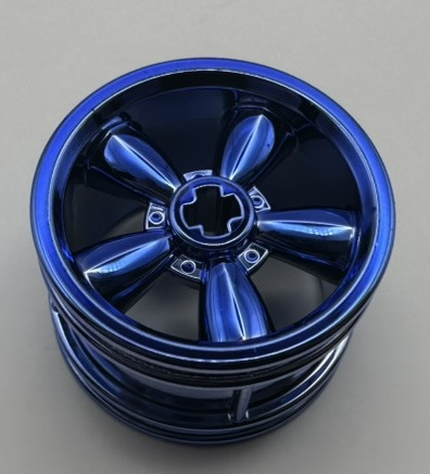 42716 Chrome Blue Wheel 30.4mm D. x 20mm with No Pin Holes and 5 Large Spokes Custom Chromed by BUBUL
