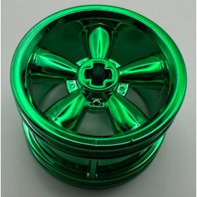   42716 Chrome Green Wheel 30.4mm D. x 20mm with No Pin Holes and 5 Large Spokes Custom Chromed by BUBUL