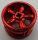 42716 Chrome RED Wheel 30.4mm D. x 20mm with No Pin Holes and 5 Large Spokes Custom Chromed by BUBUL
