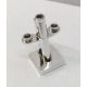4289 | Chrome Silver Boat Mast 2 x 2 x 3 Inclined with Stud on Top and Two Sides | Custom Chromed by BUBUL