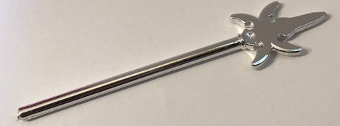 43899 Chrome Silver Minifig, Weapon Pike with 4 Side Blades Custom chromed by Bubul