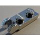 44302 | Chrome Silver Hinge Plate 1 x 2 Locking with 2 Fingers on End | Custom Chromed by BUBUL