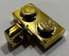 44567 | Chrome Gold Hinge Plate 1 x 2 Locking with 1 Finger on Side (Undetermined Type) | Custom Chromed by BUBUL