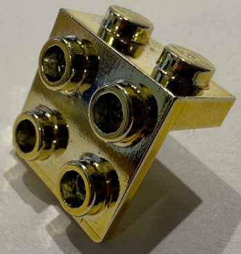 44728, 92411, 21712 | Chrome Gold Bracket 1 x 2 - 2 x 2 | Custom Chromed by Bubul