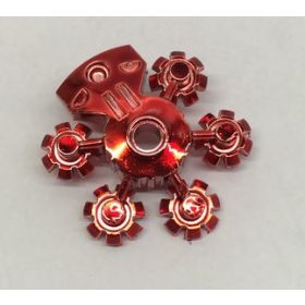   44938 | Chrome RED Bionicle Weapon 5 x 5 Shield with Gear Tips | Custom Chromed by BUBUL