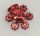 44938 | Chrome RED Bionicle Weapon 5 x 5 Shield with Gear Tips | Custom Chromed by BUBUL
