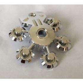   44938 | Chrome Silver Bionicle Weapon 5 x 5 Shield with Gear Tips | Custom Chromed by BUBUL