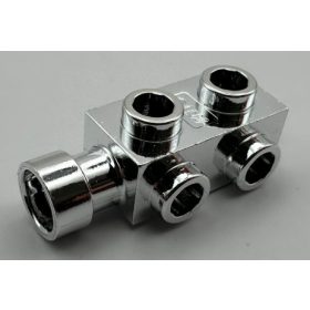   4595 | Chrome Silver Brick, Modified 1 x 2 x 2/3 with Studs on Sides | Custom Chromed by BUBUL