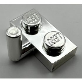   4623, 43876, 88072 | Chrome Silver Plate, Modified 1 x 2 with Arm Up (Horizontal Arm Length 6mm) | Custom Chromed by BUBUL