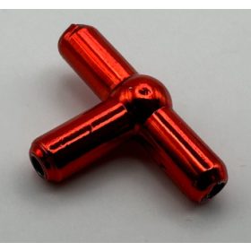   4697 | Chrome Red Pneumatic T Piece New Style (T Bar) | Custom Chromed by Bubul