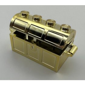   4738 | Chrome GOLD Container, Treasure Chest, Complete Assembly - Thick Hinge, Slots in Back | Custom Chromed by Bubul