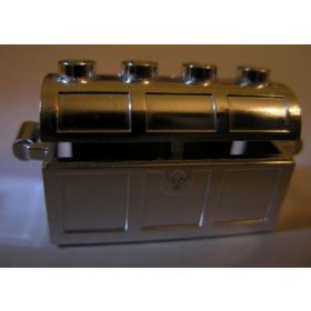   4738 | Chrome Silver Container, Treasure Chest, Complete Assembly - Thick Hinge, Slots in Back | Custom Chromed by Bubul