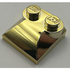   47457 | Chrome Gold Brick, Modified 2 x 2 x 2/3 Two Studs, Curved Slope End | Custom Chromed by BUBUL