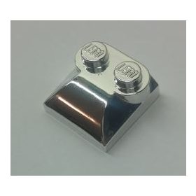   47457 | Chrome Silver Brick, Modified 2 x 2 x 2/3 Two Studs, Curved Slope End | Custom Chromed by BUBUL