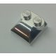 47457 | Chrome Silver Brick, Modified 2 x 2 x 2/3 Two Studs, Curved Slope End | Custom Chromed by BUBUL