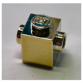   47905 | Chrome Gold Brick, Modified 1 x 1 with Studs on 2 Sides, Opposite | Custom Chromed by BUBUL