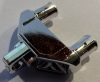 47973 | Chrome Silver Hinge 1 x 3 with Two Pins, Locking 1 Finger - Round Pin Holes | Custom Chromed by BUBUL