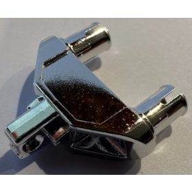   47973 | Chrome Silver Hinge 1 x 3 with Two Pins, Locking 1 Finger - Round Pin Holes | Custom Chromed by BUBUL