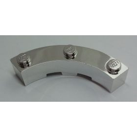   48092 | Chrome Silver Brick, Round Corner 4 x 4 Macaroni Wide with 3 Studs | Custom Chromed by Bubul