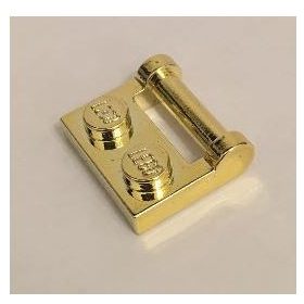  48336 Chrome Gold Plate, Modified 1 x 2 with Handle on Side - Closed Ends Custom Chromed by Bubul