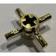 48723 Chrome Gold Technic, Axle Connector Hub with 4 Bars  48723 or similar 68888 Custom Chromed by BUBUL