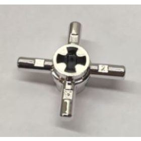   48723 Chrome Silver Technic, Axle Connector Hub with 4 Bars  48723 or similar 68888 Custom Chromed by BUBUL