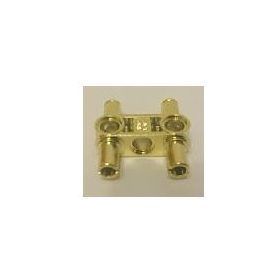   48989 | Chrome GOLD Technic, Pin Connector Perpendicular 3L with 4 Pins | Custom Chromed by BUBUL