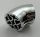 5057 | Chrome Silver Brick, Round 3 x 3 D. 45 degrees Elbow with Axle Holes | Custom Chromed by BUBUL