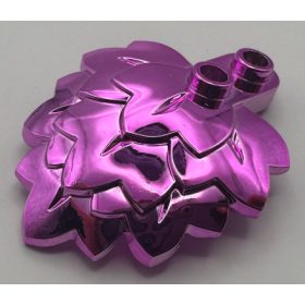   5058 | Chrome Pink Plant Plate, Round 1 x 2 with Layered Leaves  |  Custom Chromed by BUBUL