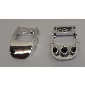   50948 Chrome Silver Wedge 4 x 3 Cut Back with Cutout, 2 Studs Custom Chromed by BUBUL