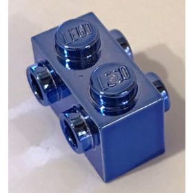   52107 | Chrome Blue Brick, Modified 1 x 2 with Studs on Sides | Custom Chromed by BUBUL