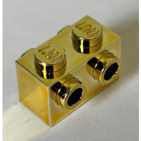   52107 | Chrome Gold Brick, Modified 1 x 2 with Studs on Sides | Custom Chromed by BUBUL