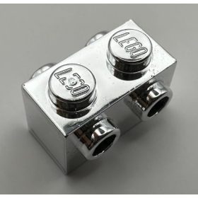   52107 | Chrome silver Brick, Modified 1 x 2 with Studs on Sides | Custom Chromed by BUBUL