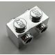 52107 | Chrome silver Brick, Modified 1 x 2 with Studs on Sides | Custom Chromed by BUBUL