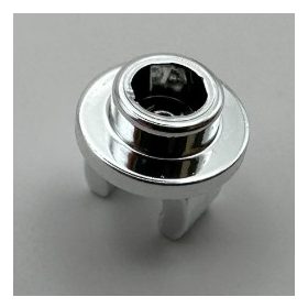   5264 Chrome Silver Plate, Round 1 x 1 with Clip on Bottom Custom Chromed by Bubul