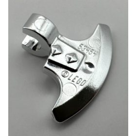   53454 Chrome Silver Minifigure, Weapon Axe Head with Clip Alternate Item No: 15549, 15550, 20731, 53705, 61851, 65042, 79805 Custom Chromed by BUBUL