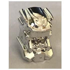   53596 | Chrome Silver Minifigure, Head, Modified Bionicle Inika Toa Hewkii Plain | Custom Chromed by BUBUL